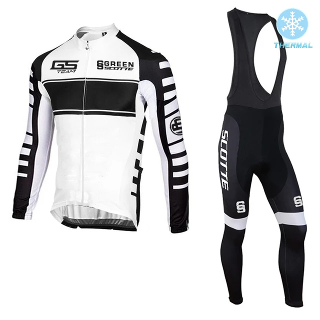 

2019 Green Scotte New Winter Thermal Fleece Long Sleeve Cycling Jerseys