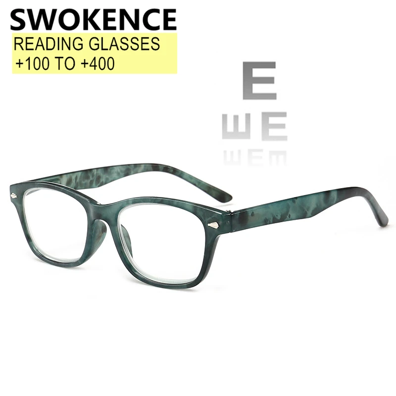 

SWOKENCE Spring Hinge Reading Glasses Women Men Comfortable Anti-fatigue Presbyopia Eyewear Farsightedness Spectacles R157