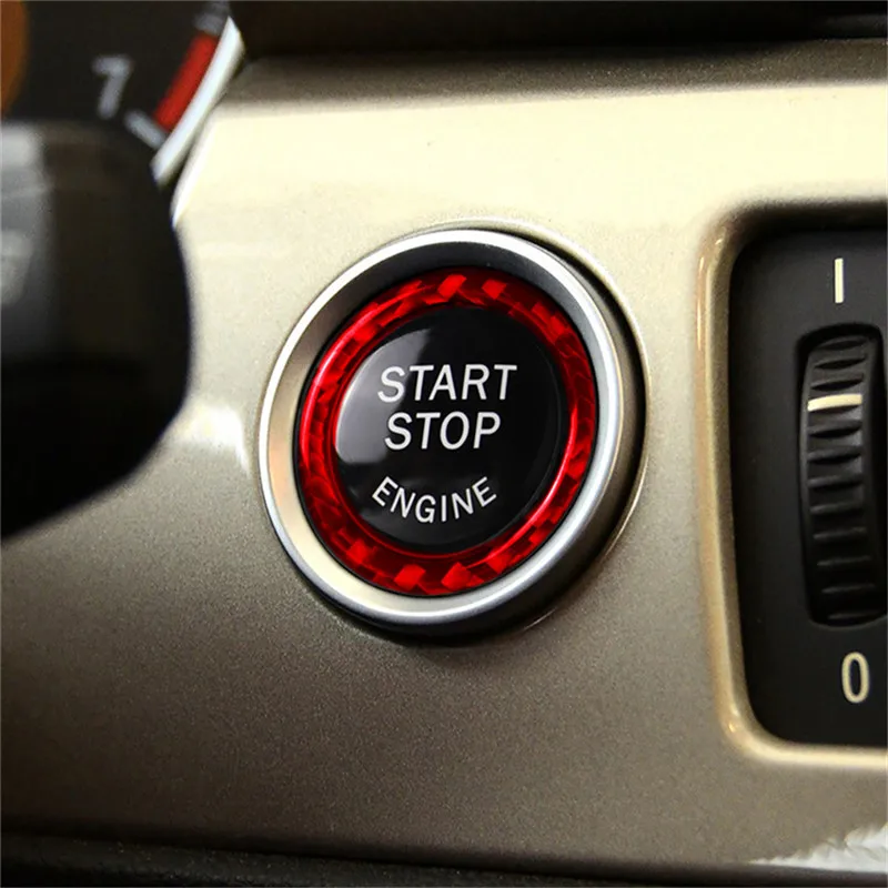 

For 2009-2012 BMW Old 3 Series E90 E92 E93 One-button Start Ring Decorative Stickers Car Accessories Interior Carbon Fiber