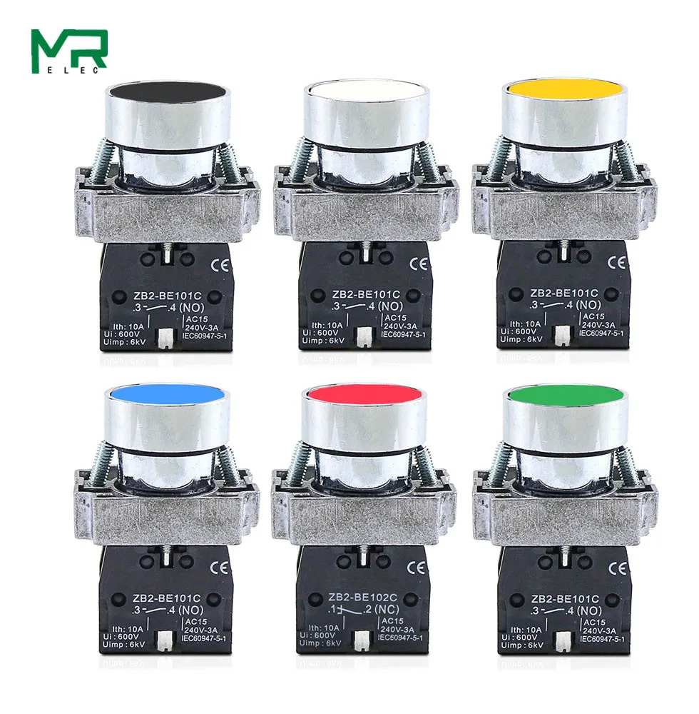 1 шт. 22 мм Мгновенный кнопочный переключатель 10A/415V NC/NO XB2-BA11 XB2-BA21 XB2-BA31 XB2-BA42 XB2-BA51
