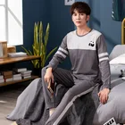 Пижамный комплект мужской, с длинным рукавом, весна 2021, хлопковый пижамный комплект