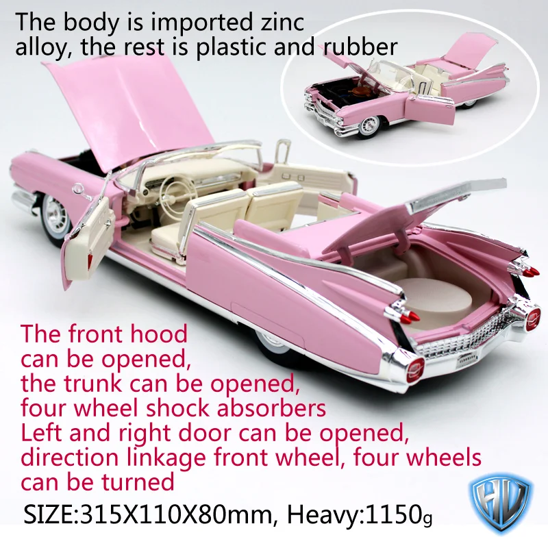 Maisto 1:18 1959 cadillac eldorado biarritz pink car diecast convertible limo automobile models gift for men 36813 |