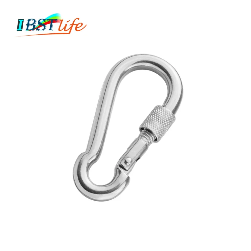 

M8*80mm Multifunctional SS304 Spring Snap Carabiner Quick Link Lock Ring Hook snap shackle Chain Fastener Hook