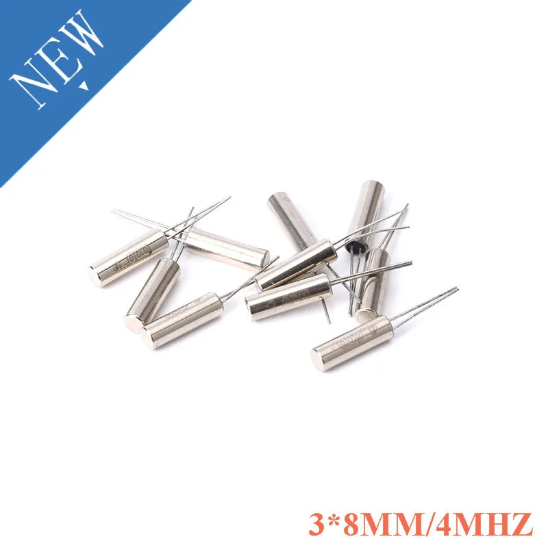 

10pcs/lot Frequency Resonator Oscillator Crystal Cylender 3*8mm 3X8mm 4MHZ 4.000 MHz Quartz Crystal DIY Electronic Kit