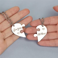 2pcs set stainless steel mothers day necklaces gifts fashion charms heart pendant necklace the best gift for mother jewelry