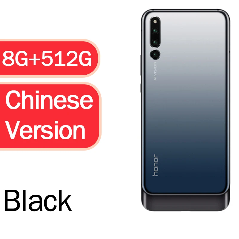 CN 8G 512G Black Honor Magic 2, смартфон, 6,39 дюймов, на весь экран, отпечаток пальца, четыре ядра, 3500 мАч, 6* камер, сотовый телефон - Цвет: CN 8G 512G Black
