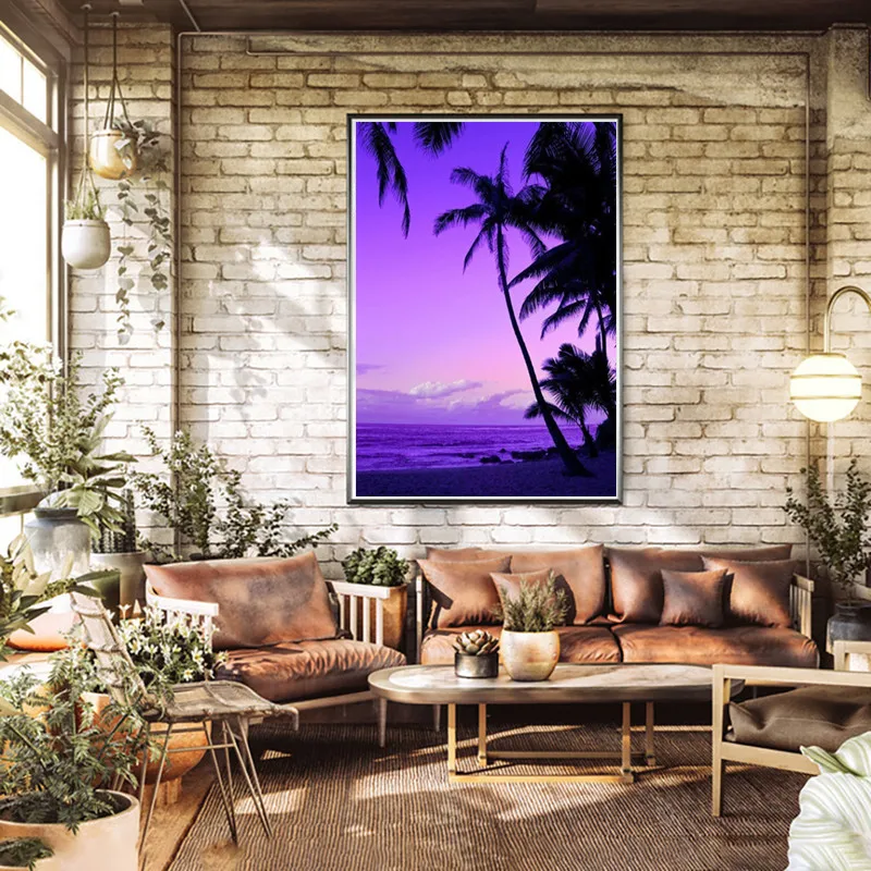 5D &quotсделай сам&quot с большими кругами алмазов Картина Закат Алмазная вышивка