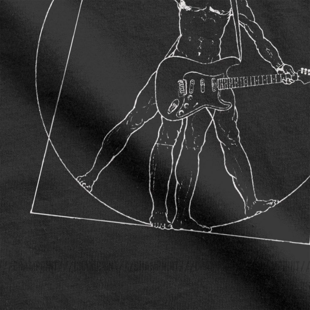 Забавные мужские футболки Da Vinci Rock Music Guitar Винтажная футболка с коротким рукавом и