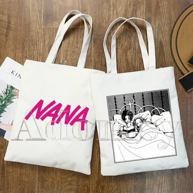 

NANA Osaki Manga Anime Japanese The Black Stones Shopping Bag Tote Handbag Shopper Recycle Bag Reusable Tote Custom
