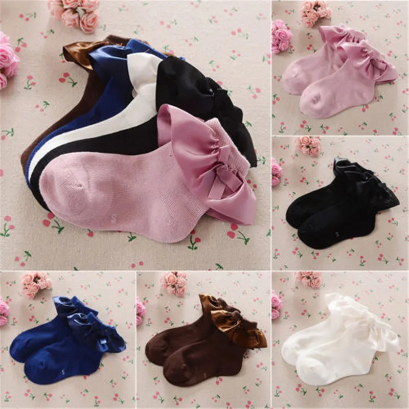 

Newborn Toddler Baby Girls Cotton Socks Princess Bow Socks for Girls Infant Socks 2-8Y