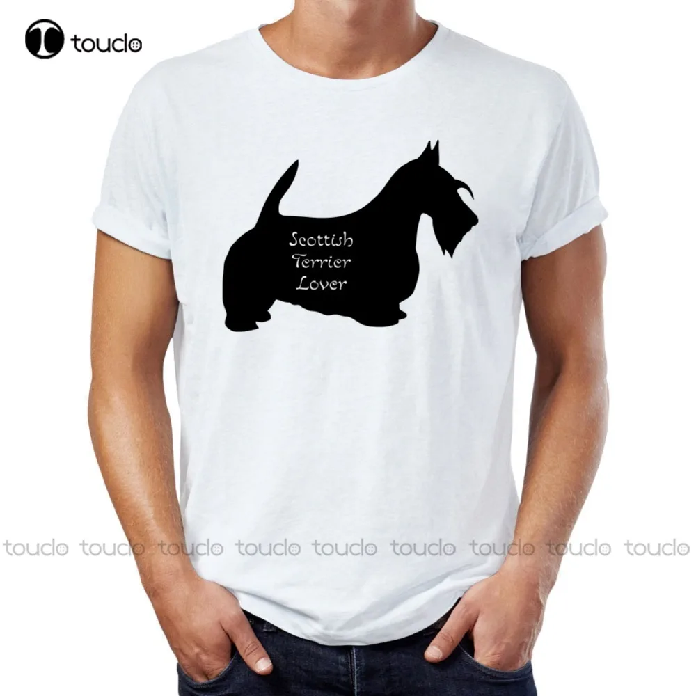 

Модная популярная футболка шотландского терьера для влюбленных, Мужская футболка, футболка на заказ, Подростковая футболка унисекс с цифро...