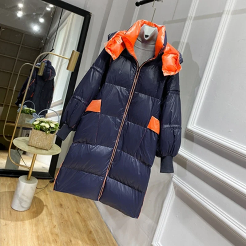

2020 The New Korean version plus size Winter thicker warm Down Coat 90% White duck down Coat Female Hooded Outwear Down Parkas