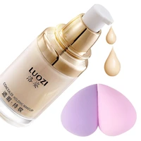 liquid foundation makeup full coverage bb cream for dark circles and winkles face primer color correcting and 2pcs sponges set