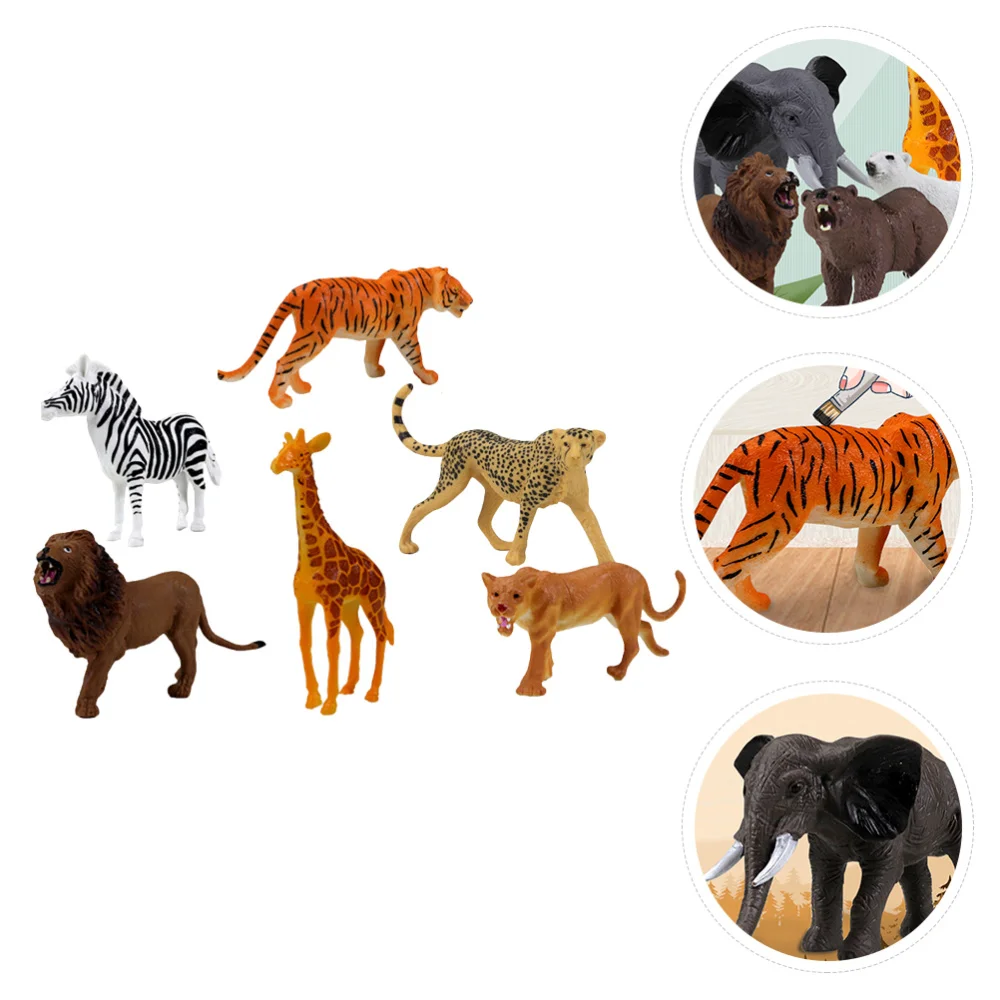 

6pc Animal Model Realistic Animals Tiger Preschool Toys (Mixed Style)