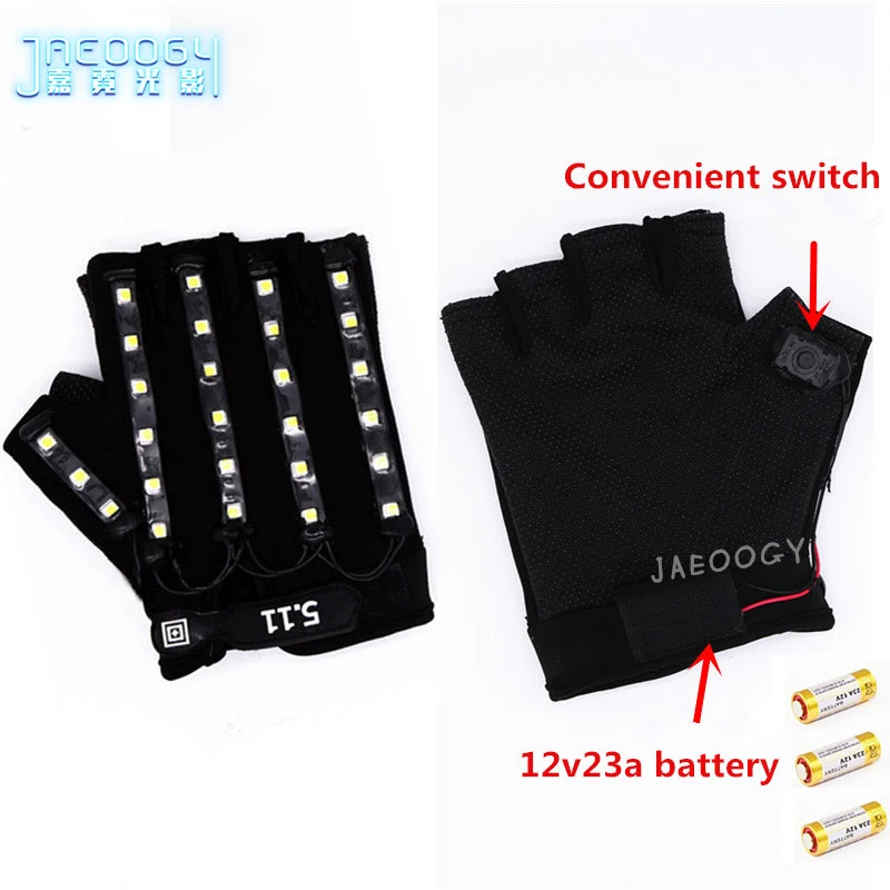 Светодиодный светящийся перчатки на Хэллоуин для рождественской вечеринки