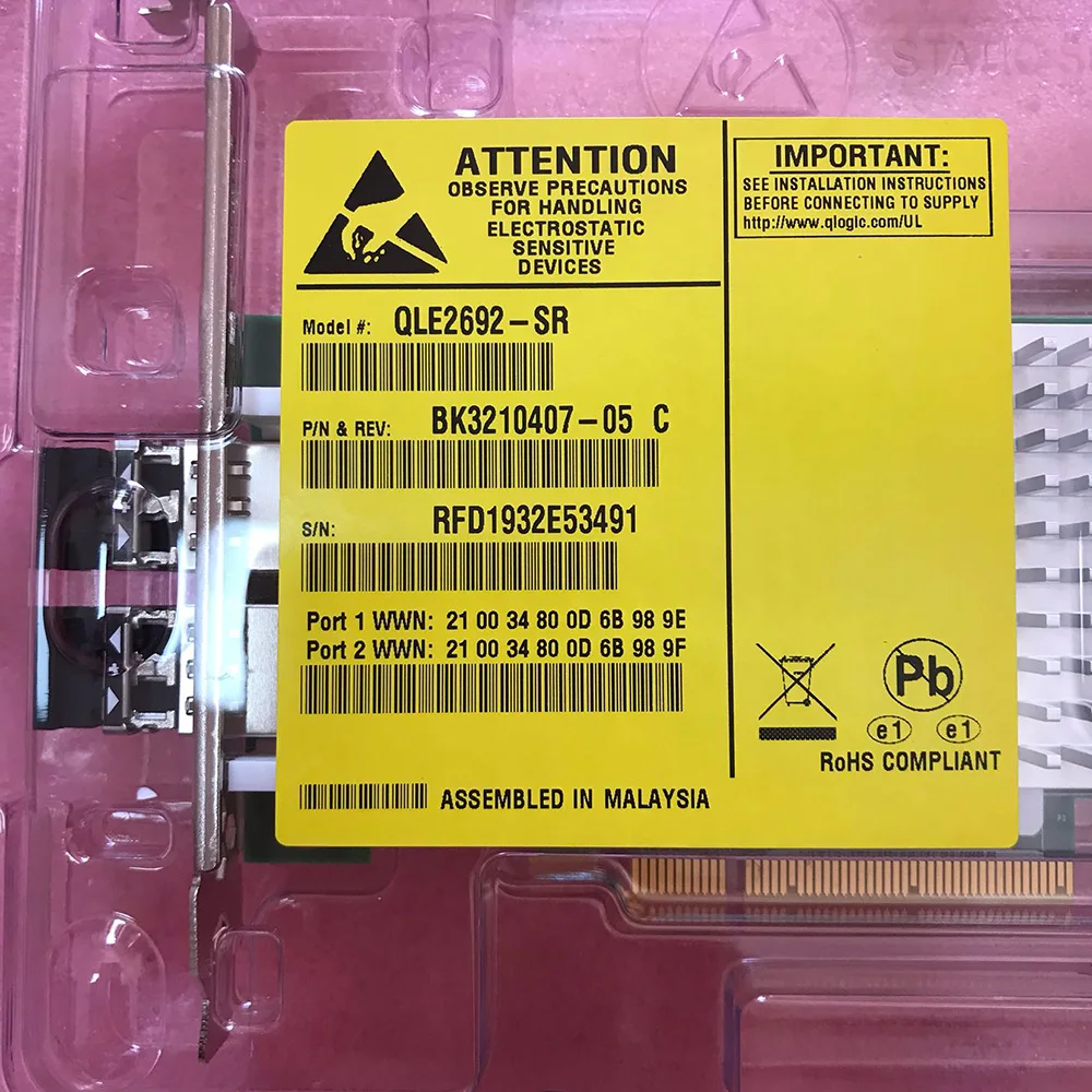 

New Pure QLE2692-SR Generic Qlogic 16Gb Dual Port FC HBA with 2pcs Transceivers