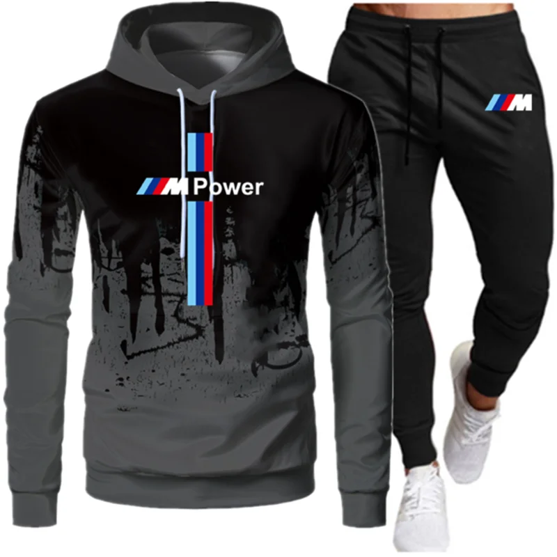 

2021Men Set Brand Pocket Hoodies+Pants Sets Tracksuit Men's Casual Slim Fit Sportswear Male Sweat Shirts Jogging Tracksuits Clot