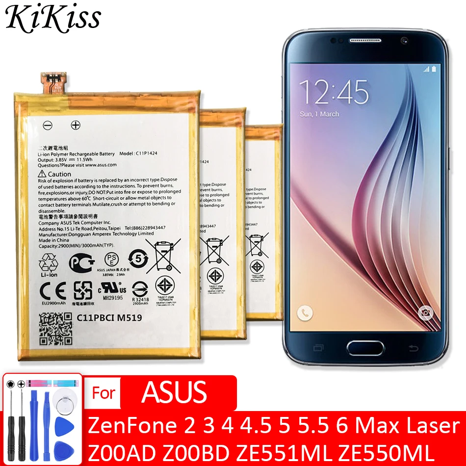 C11P1424 Мобильный телефон батарея для Asus ZenFone 2 3 4 5 6 Max Лазерная Deluxe ZenFone2 Z00AD Z00BD ZE551ML