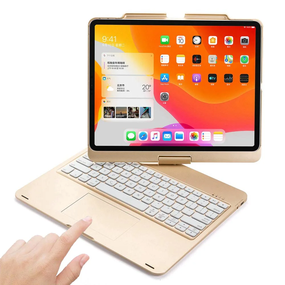 Для iPad Pro 12 9 2018 2020 360 градусов поворотный LED RGB подсветка беспроводной Bluetooth
