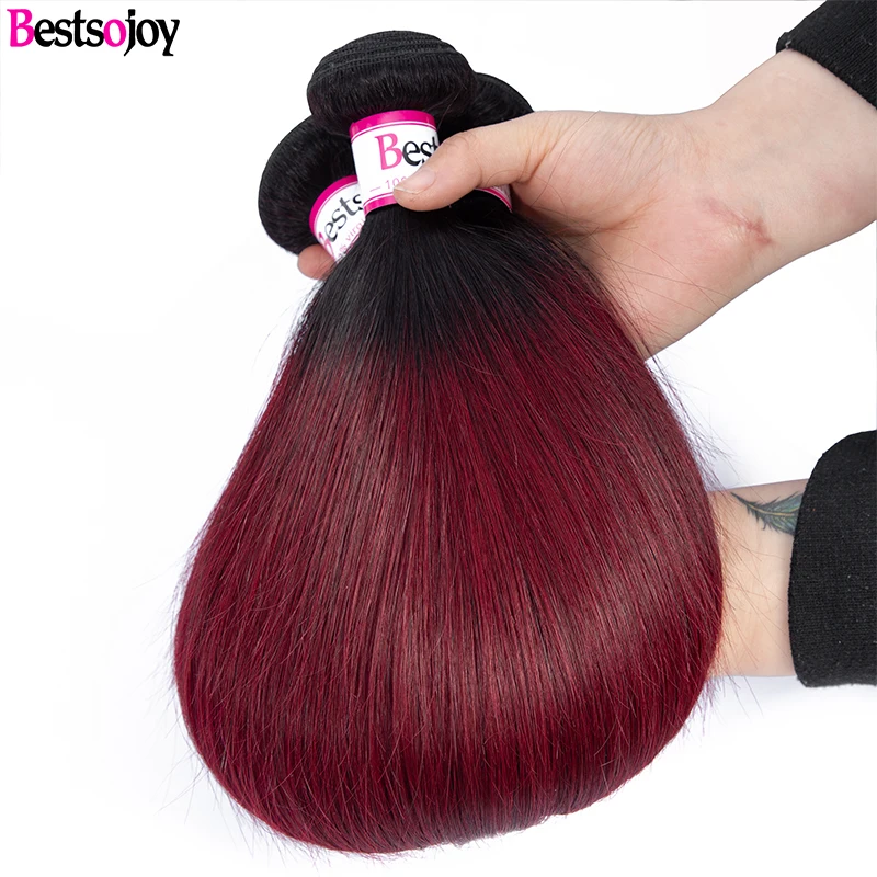 3 шт. человеческие волосы Remy 8-26 дюймов 1B/99j | Шиньоны и парики