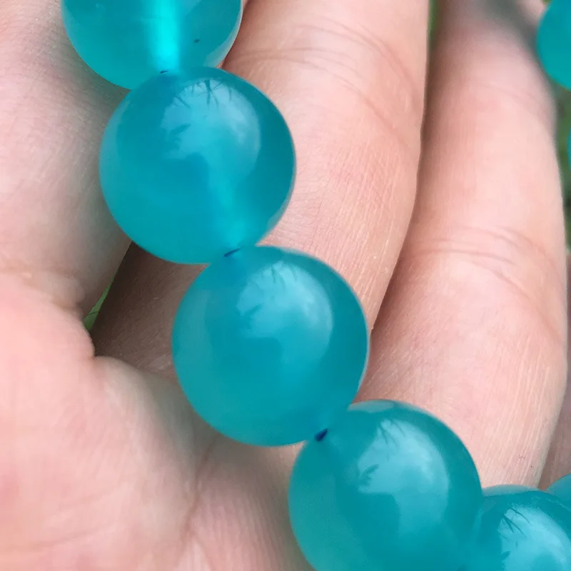 

Fine natural amazonite beads bracelet, charm blue gemstone jewelry, healing energy bracelet for men and women, lucky jewelry