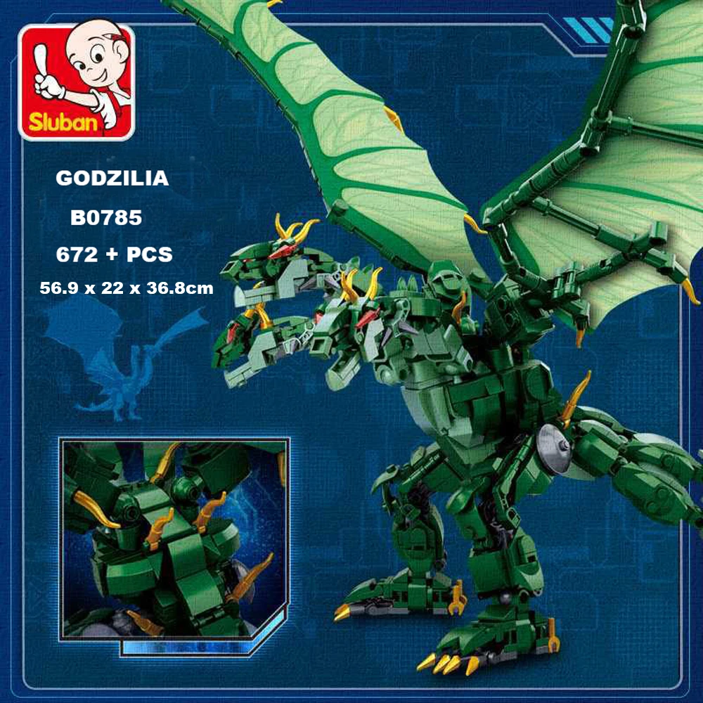 Sluban Godzillaes гигантский Ghidrahed Rodaned строительный блок King of The Monstersed мод механические