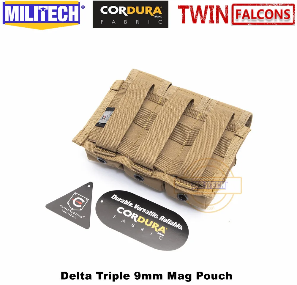 MILITECH twinfalcon TW 500D Delustered Cordura Molle Delta Тройная 9 мм Mag Сумка Журнал Glock сумка для полиции