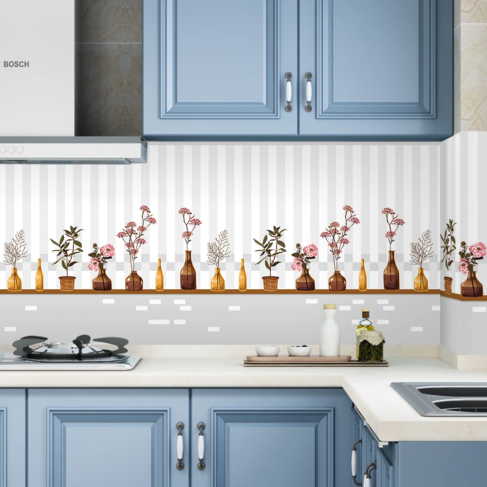 

Маслостойкие обои, виниловая самовсасывающая пленка, кухонная плитка, настенная Водонепроницаемая Съемная плита, легко моется, мультяшная ...