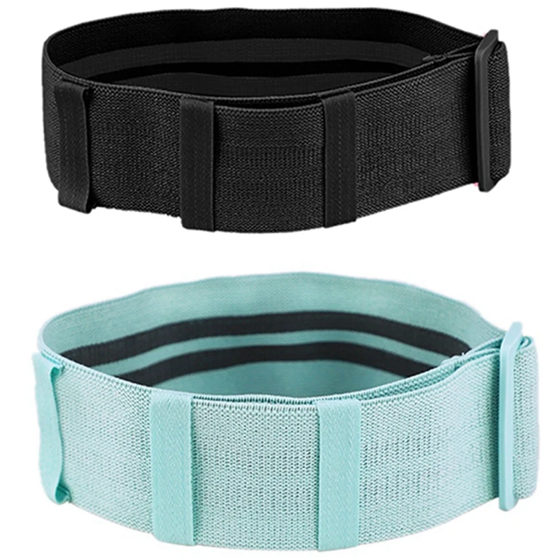 

2x Adjustable Hip Loop Resistance Bands Anti Slip Workout Elastic Booty Bands Green & Black