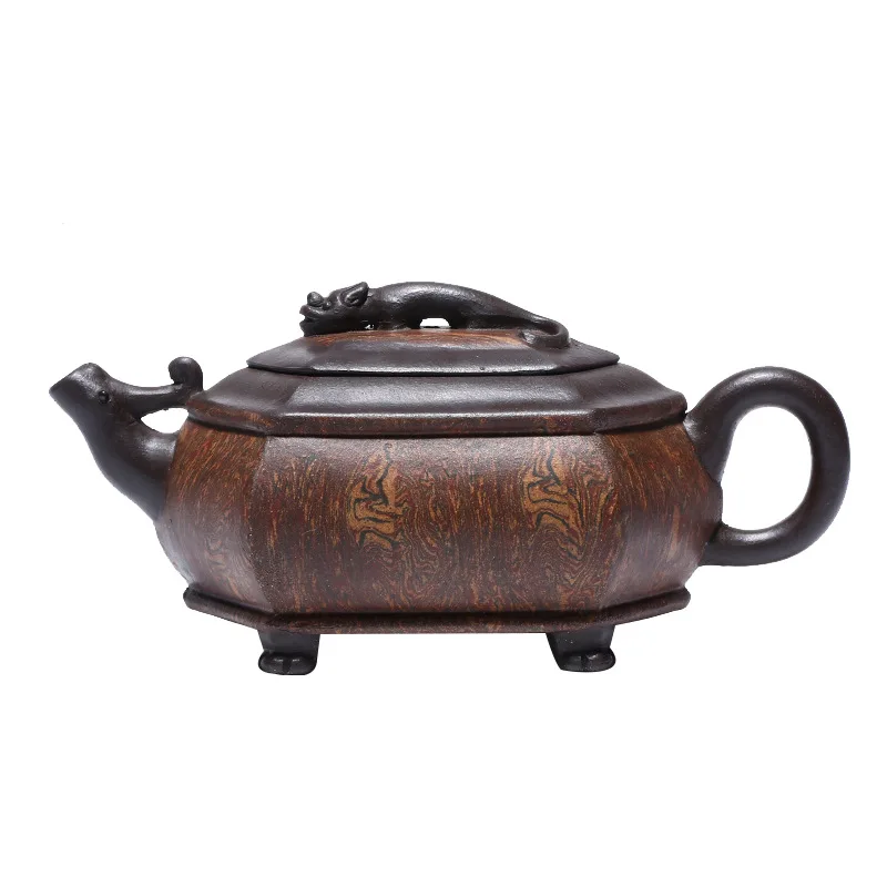 

Yixing raw ore purple clay liufangyunlong purple clay teapot medium quality teapot handmade gift