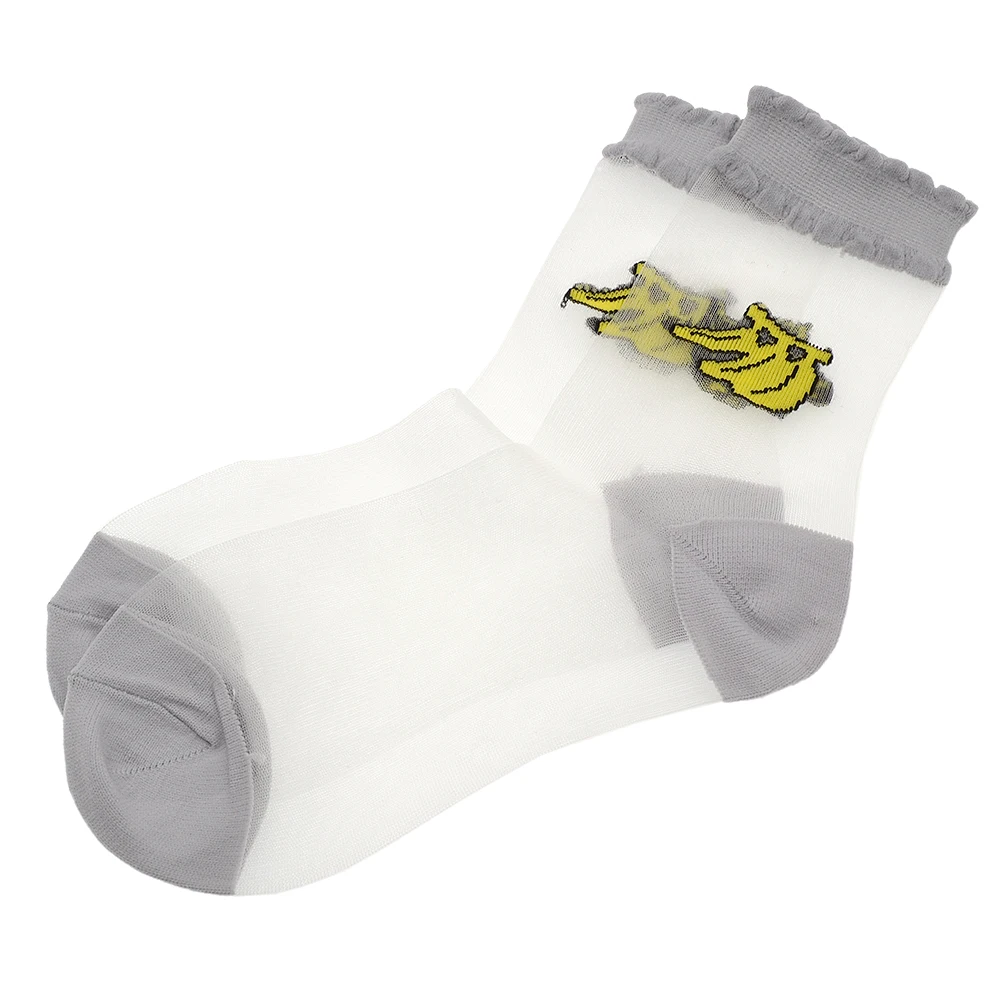 

Summer Banana Lace Mesh Sock Women Fruit Socks Transparent Elastic for Girl Soft Socks