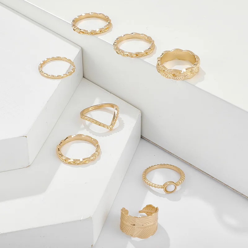 Кольца docona в богемном стиле с кристаллами виде листьев для женщин и девушек