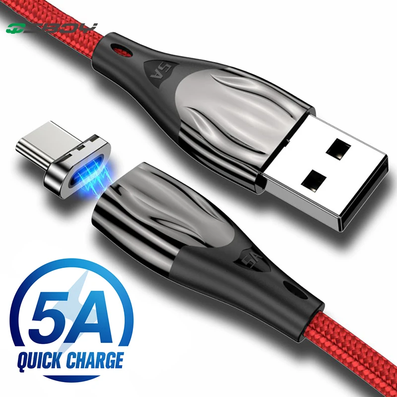 Магнитный кабель USB Type C 5A супербыстрая зарядка 3 0 магнитное зарядное устройство