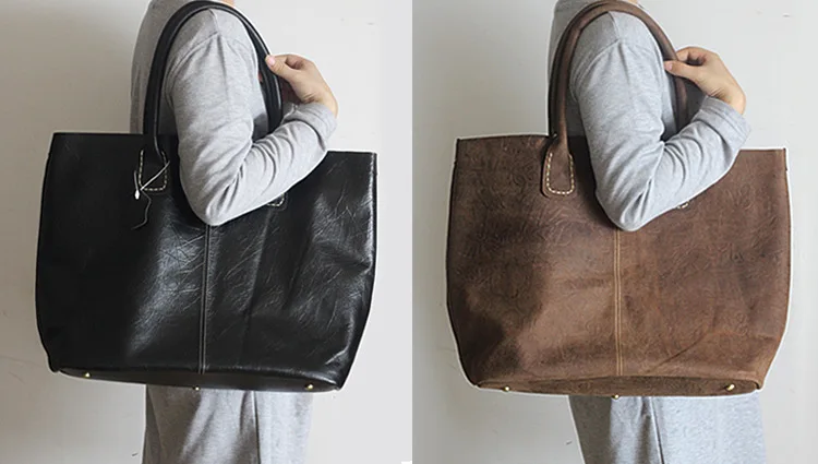 

2019 leather female bag original antique hand-nut package large capacity single shoulder bag