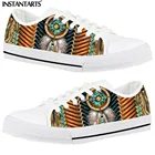 Женские винтажные низкие кроссовки INSTANTARTS, этнический индийский узор, летниевесенние кроссовки на плоской подошве