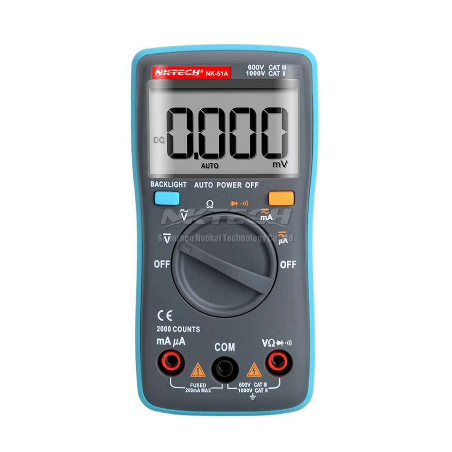 Цифровой мультиметр NKTECH карманный мини вольтметр с ЖК дисплеем Φ True RMS амперметр