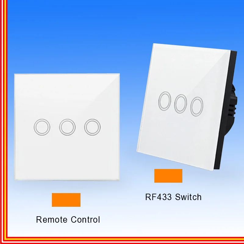 Сенсорный выключатель стандарта ЕС 220 В беспроводной переключатель Rf433 панель с