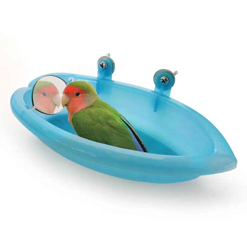 

Sturdy Multifunctional Small Bird Bathtub With Mirror Small Parrot Peony Tiger Skin Bathtub Or Food Bowl