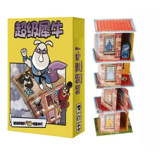 Высококачественные 2-5 игроков забавные карточки Игры Супер Rhino настольная игра хорошая бумажная игра для вечерние/семейные