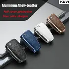 Складной автомобильный чехол для ключей из сплава и кожи, чехол для Ford Ranger C-Max S-Max Focus Galaxy Mondeo Transit Tourneo, автомобильный держатель для ключей на заказ