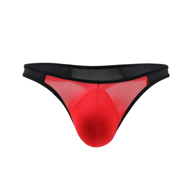 

Men's Briefs Sexy Ice Silk Low Waist Bikini Underpants Shorts Mens Briefs Underwear Men Sexy Underwear U Convex Thong Pantie