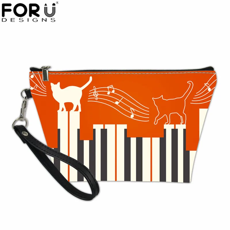 L2629Z8 FORUDESIGNS Women Makeup Pouch Organizer Travel Toiletries Bag Piano Notes Waterproof Small Bags for Ladies Handbag Cosmetic Bag - Color: L2629Z8