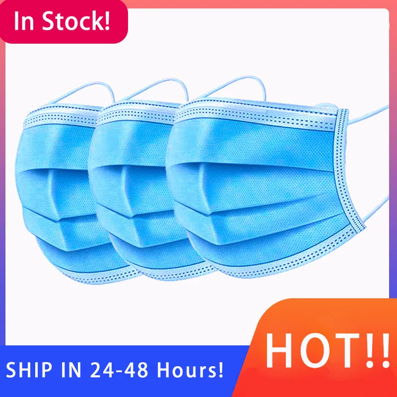 

Медицинская маска для лица, одноразовая маска для лица против загрязнения, 3-слойная Нетканая маска с фильтром, личные хирургические маски д...