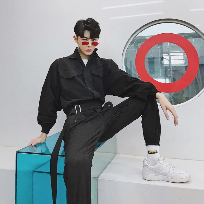 Тренды в стиле хип хоп толстовки свободные костюмы повседневные INS мужские