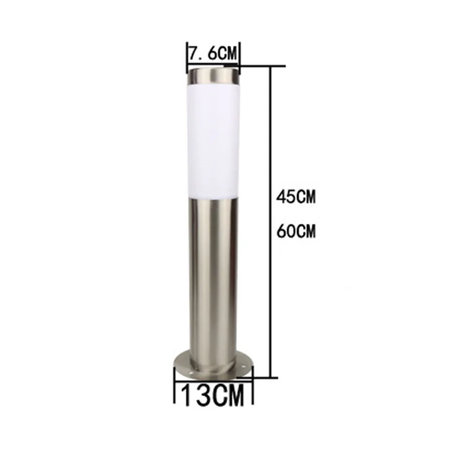 Thrisdar Outdoor Garden Pillar Light Stainless Steel Villa Landscape Street Post Light Community Road Pathway Lawn Light