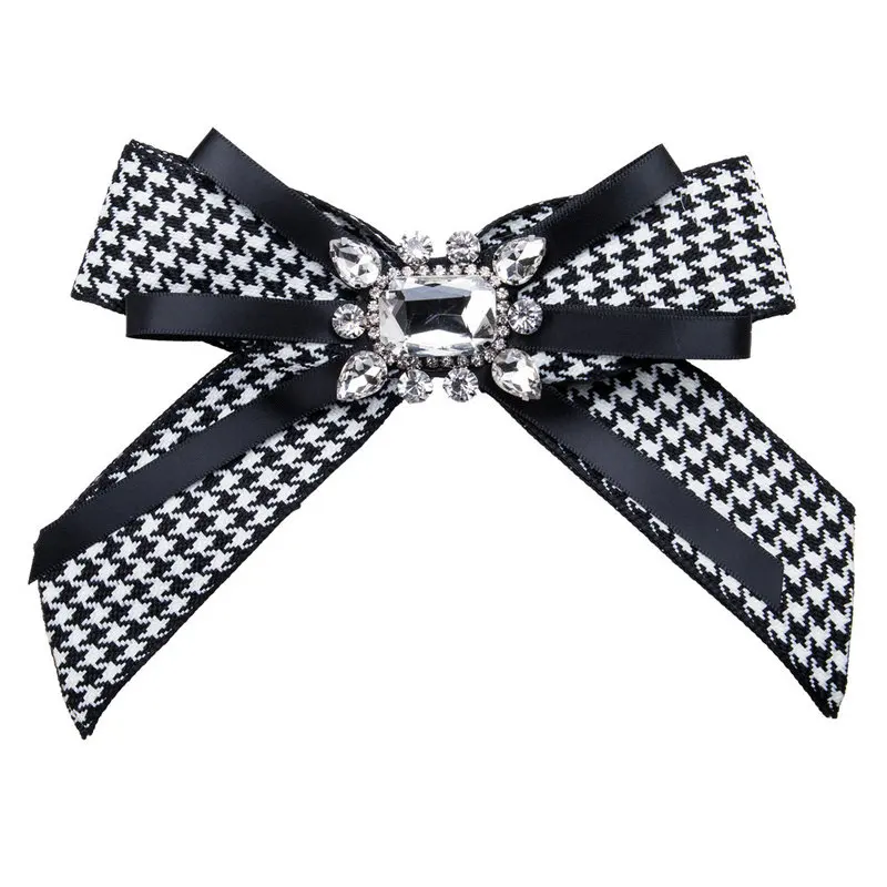 Винтажная ткань Хаундстут лук нагрудный знак брошь галстук лента броши