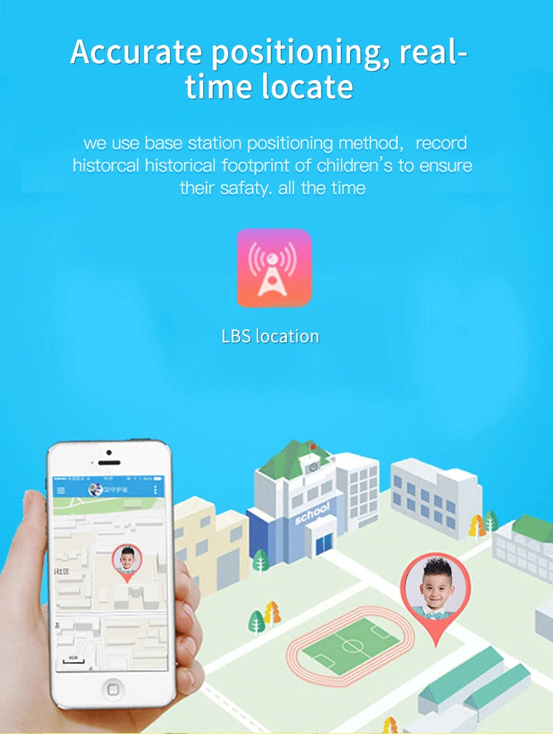 Q12 Смарт-часы Детские IP67 водонепроницаемые сенсорные LBS позиционные