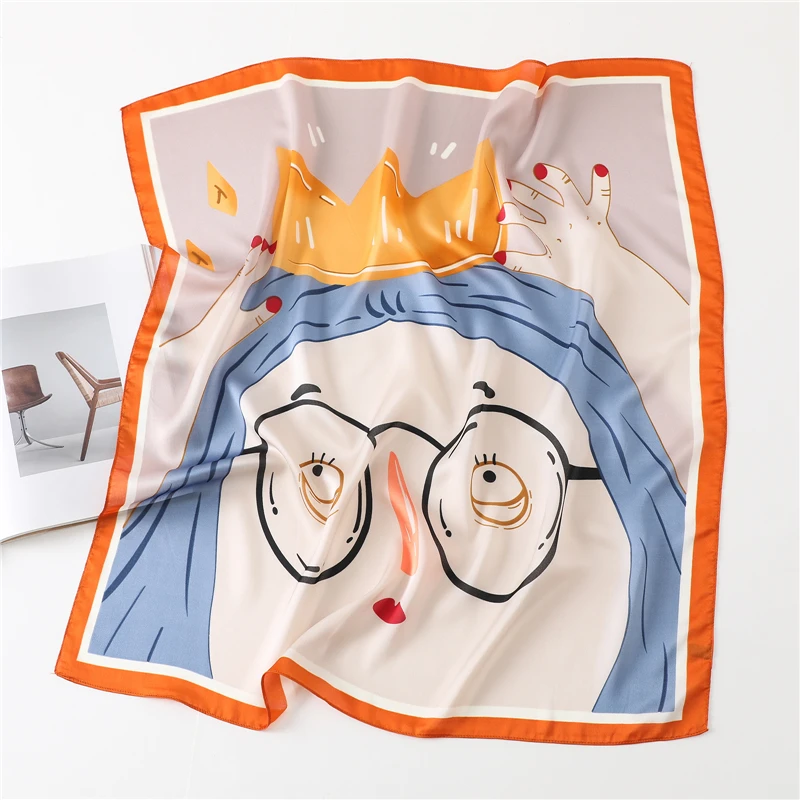 

Платок женский шелковый с принтом, квадратный, 2021