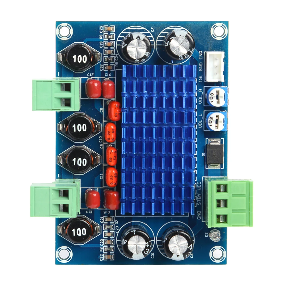 

XH-M572 TPA3116D2 2x 120W Digital Amplifier Board DC5-28V AMP Audio Module Chip Bluetooth Audio Receiver Amplifiers