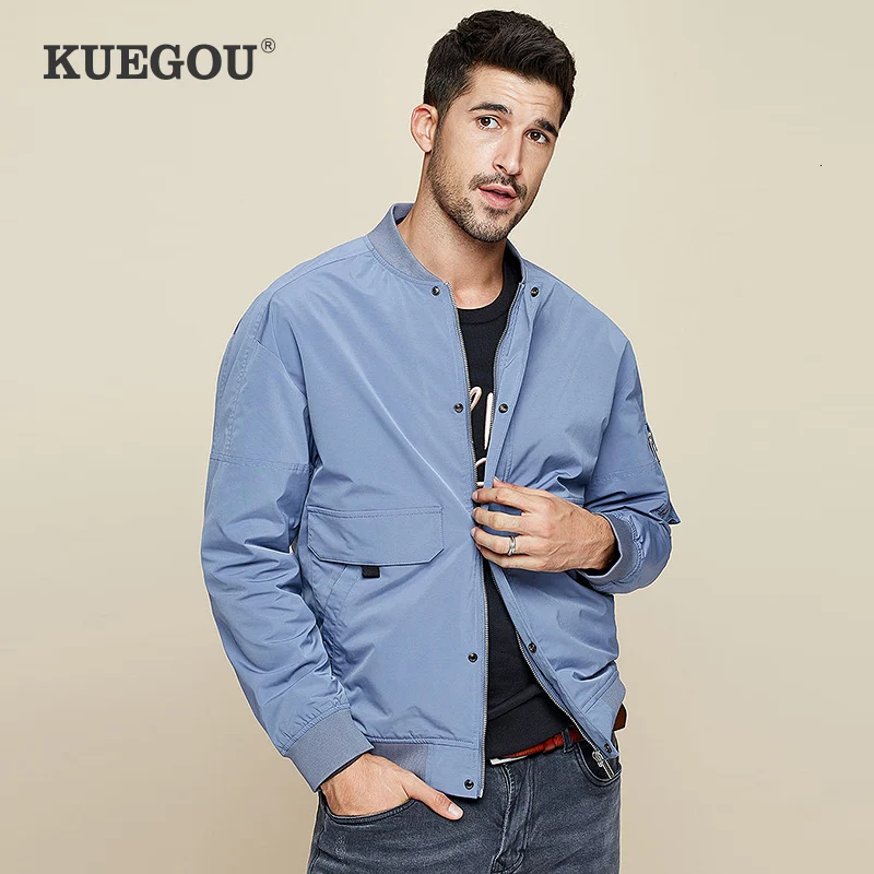 KUEGOU 2019 осенняя куртка для мужчин и пальто хип хоп Японская уличная одежда Ретро